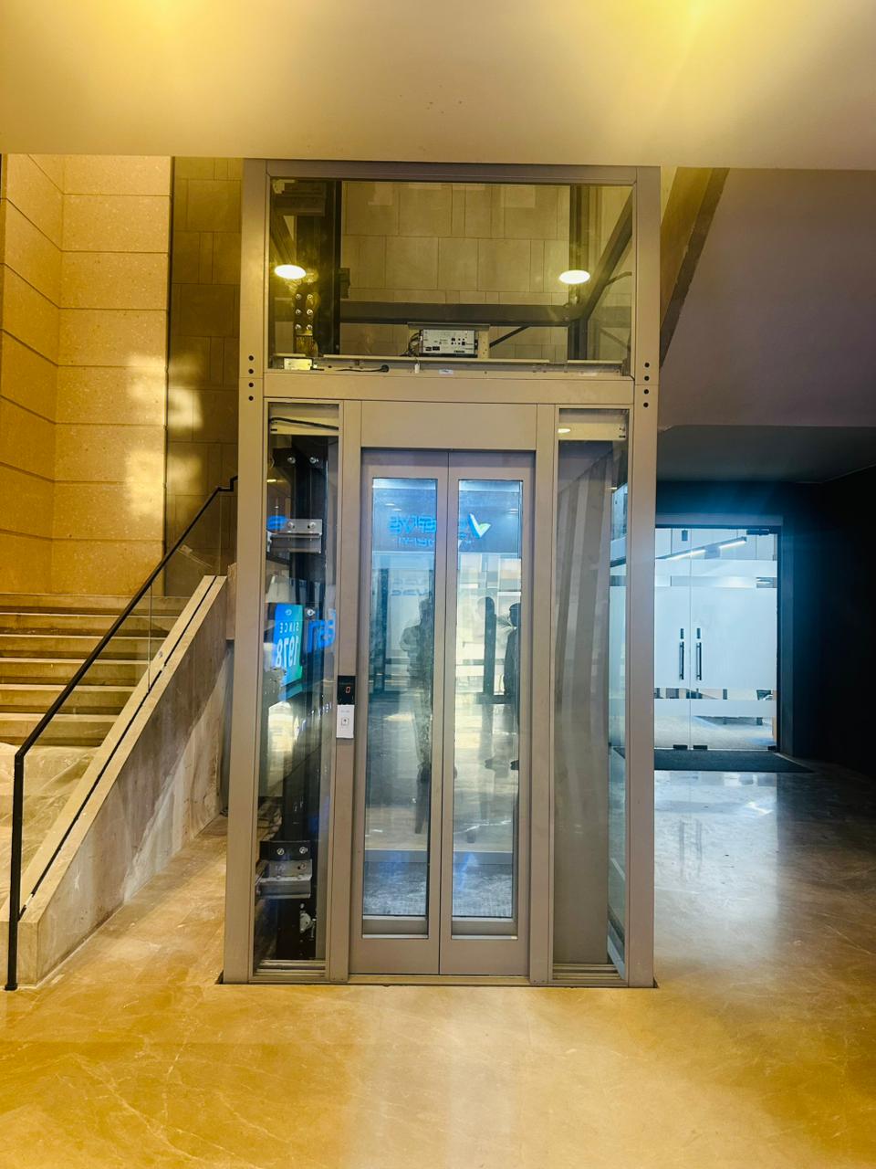 Lobby elevator installation